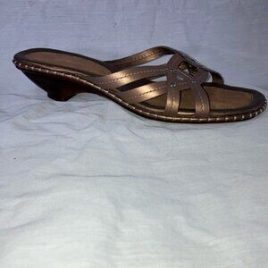 Aerosoles size 6 Womens whats what line-bronze Leather upper Mules